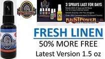 People recommend "BluntPower 1.5 oz (50% FREE) 100% Concentrated Oil Base Air Fresheners Spray (Fresh Linen)"
