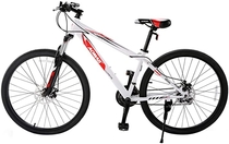 People recommend "Murtisol Mountain Bike 27.5 inches Hybrid Bicycle with Suspension Fork, 21 Speed, Dual Disc Brake, Grey Orange/Black"
