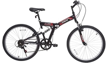 People recommend "Murtisol Folding Mountain Bikes 26'' Foldable Bikes with Softtail Full Suspension & Designed Folding Fork & Adjustable Seat & 7 Speeds Derailleur Red Black"