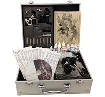People recommend "E-onsale Deluxe Tattoo Kit 2 Machine Gun Power Supply Needles 8 Inks(Double Black Ink) Aluminum Case G1"