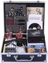 People recommend "Shark® Professional Tattoo Kit 4 Machines Gun Carry Case With Key Power Supply Needles Grips Tips"