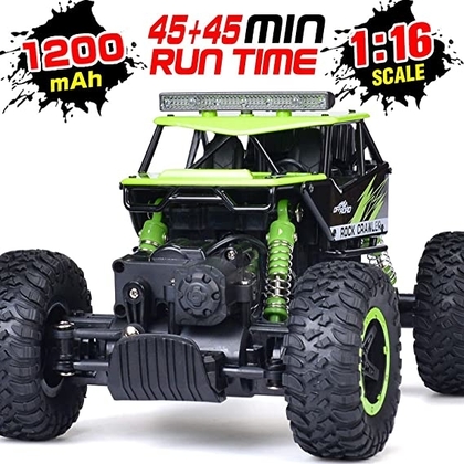 People recommend "RC Car, NQD Remote Control Monster Truck, 2.4Ghz 4WD Off Road Rock Crawler Vehicle, 1:16 All Terrain Rechargeable Electric Toy for Boys & Girls"