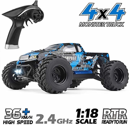 People recommend "HAIBOXING RC Cars 1/18 Scale 4WD Off-Road Monster Trucks with 36+KM/H High Speed, 2.4 GHz Remote-Controlled Electric All Terrain Waterproof Vehicles with Rechargeable Battery for Kids and Adults RTR"