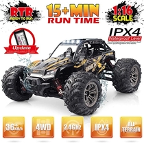 People recommend "Hosim High Speed 36km/h 4WD 2.4Ghz Remote Control Truck 9137, 1:16 Scale Radio Conrtolled Off-Road RC Car Electronic Monster Truck R/C RTR Hobby Cross-Country Car Buggy (Orange)"