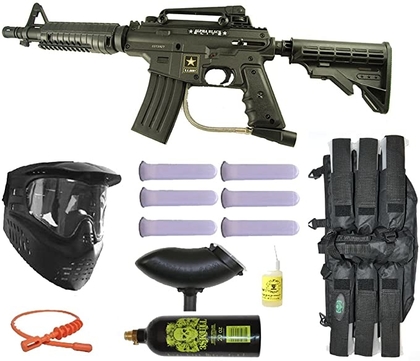 People recommend "Tippmann US Army Alpha Black Elite Tactical Paintball Gun Starter Package : Paintball Gun Accessory Kits "