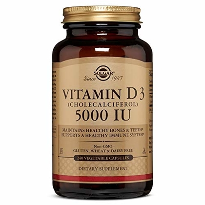 People recommend "Solgar Vitamin D3 (Cholecalciferol) 125 mcg (5,000 IU) Vegetable Capsules - 240 Count"