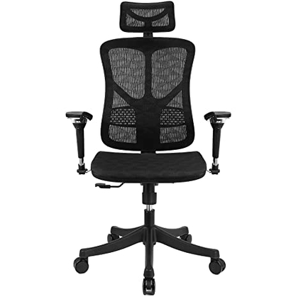 People recommend "Argomax Ergonomic Mesh Office Chair High Back Swivel Desk Chair Adjustable Headrest Armrest Tilt Back and Tension"