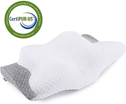 People recommend "Memory Foam Pillow Misiki Orthopedic Pillow, Contour Pillows for Neck Pain, Cervical Support Pillow for Sleeping, Ergonomic Pillow for Side Sleepers, Back and Stomach Sleep"