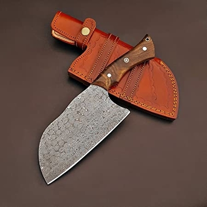 People recommend "Handmade Damascus Steel Cleaver Chopper Knife Rain Drop Pattern 11 Inches VKA5518"