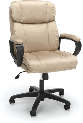 People recommend "OFM Essentials Collection Plush Microfiber Office Chair, in Tan: Kitchen & Dining"
