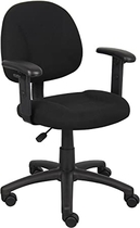 People recommend "Boss Office Products Perfect Posture Delux Fabric Task Chair with Adjustable Arms in Black"