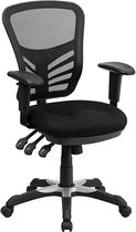People recommend "Amazon.com: Flash Furniture Mid-Back Black Mesh Multifunction Executive Swivel Ergonomic Office Chair with Adjustable Arms, BIFMA Certified: Kitchen & Dining"