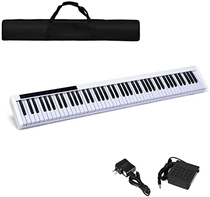 People recommend "Costzon 88-Key Portable Digital Piano,Touch Sensitive Knocking Force Key Piano with External Speaker, Bluetooth Voice Function, MIDI Keyboard, Sustain Pedal, Power Supply and a Black Handbag (White)"