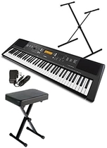 People recommend "Yamaha PSREW300SA 76-Key Portable Keyboard Bundle with Stand, Bench and Power Supply"