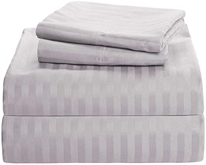People recommend "MD Home Decore 5 PCs Split Bed Sheet Set - 100% Egyptian Cotton - 600 Thread Count - 16 Inch Deep Pocket of Fitted Sheet - Light Grey Stripe, Split King Size"