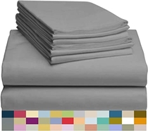 People recommend "LuxClub 6 PC Sheet Set Bamboo Sheets Deep Pockets 18" Eco Friendly Wrinkle Free Sheets Hypoallergenic Anti-Bacteria Machine Washable Hotel Bedding Silky Soft - Light Grey King"