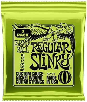 People recommend " Ernie Ball Regular Slinky Nickel Wound Sets"