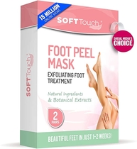 People recommend "Soft Touch Foot Peel Mask"