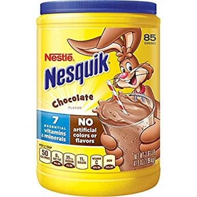 People recommend "Nesquik Chocolate Milk Drink Mix"