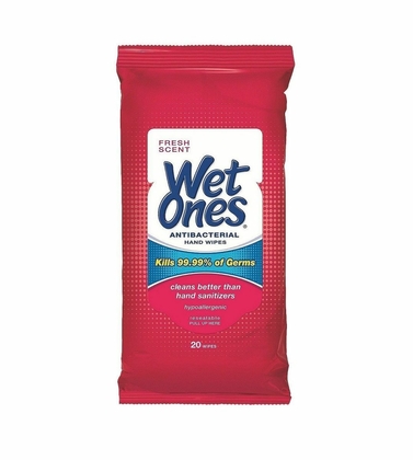 People recommend "Wet Ones Hand Wipes "