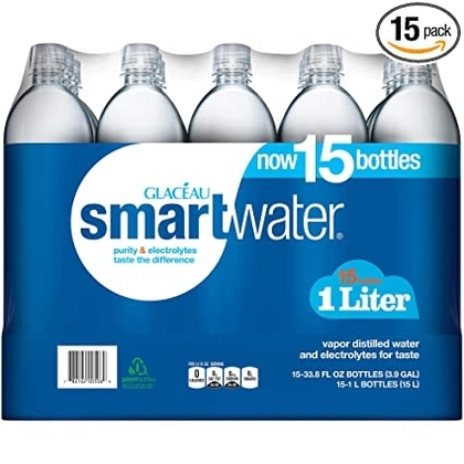 People recommend "Glaceau smartwater (1 L bottles, 15 pk.) : Sports Drinking Water"