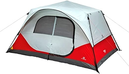 People recommend "Outbound 8-Person Dome Tent for Camping with Carry Bag and Rainfly | Perfect for Backpacking or The Beach | Cabin Tent, Red"