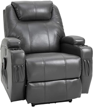 People recommend "HOMCOM Electric Power Massage Recliner Chair Waist Heating Reclining Sofa with 8-Point Vibration, Dark Grey"