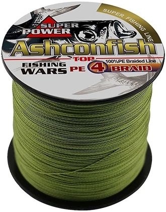 People recommend "Ashconfish Super Strong Braided Fishing Line-4 Strands Fishing Wire 300M/328Yards Fishing String 6LB-Abrasion Resistant Incredible Superline Zero Stretch Small Diameter -Army Green "