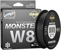 People recommend "SeaKnight Monster W8 Braided Lines 8 Strands Weaves 328Yards/547Yards Super Smooth PE Braided Multifilament Fishing Lines for Sea Fishing 15-100LB"