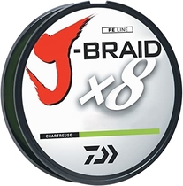People recommend "Daiwa JB8U8-300CH J-Braid Braided Line, 8 Lbs Tested, 330 yd/300M Filler Spool, Chartreuse "