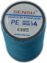 People recommend "Sensu Superpower Braided Fishing Line - Abrasion Resistant Braided Lines – Incredible Superline – Zero Stretch – Smaller Diameter – A Must-Have! (0 LB(22.6KG) 0.32mm-1000 Yds, Ocean Blue)"