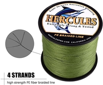 People recommend "HERCULES Braided Fishing Line 100m 109yds 6lbs-100lbs Pe Superline 4 Strands (Army Green 6lb/2.7kg 0.08mm)"