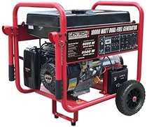 People recommend "Gentron GG10020GL 10000 Watt Portable Dual Fuel Generator w/Electric Start Gas/Propane, 10000W, Black/Red : Garden & Outdoor"