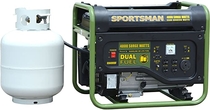 People recommend "Sportsman GEN4000DFC, 3500 Running Watts/4000 Starting Watts, Dual Fuel Powered Portable Generator"