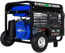People recommend "DuroMax XP12000EH 12000-Watt 18 HP Portable Dual Fuel Electric Start Generator, Blue and Black"