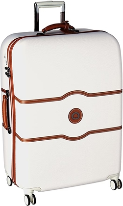 People recommend "DELSEY Paris Chatelet Hard+ Hardside Luggage with Spinner Wheels, Champagne White, Checked-Large 28 Inch"