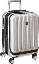 People recommend "DELSEY Paris Titanium Hardside Expandable Luggage with Spinner Wheels, Silver, Carry-On 19 Inch"