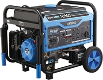 People recommend " Pulsar PG10000B16 Portable Dual Fuel Generator-8000 Rated 10000 Peak Watts-Gas & LPG Electric Start-Switch-&-Go Build in, RV Ready-CARB Compliant, 10, 000W, Black "