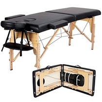 People recommend "Yaheetech Massage Table Portable Massage Bed Massage Therapy Table Spa Bed 84 Inch Adjustable 2 Fold Salon Bed Face Cradle Bed with Carrying Case Black"