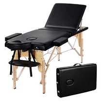 People recommend "Yaheetech 84inch Portable Folding Massage Table Facial Salon SPA Bed With Carry Case, 3 Fold, Extra Wide, Black"