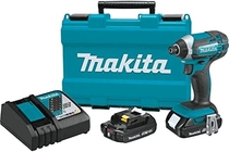 People recommend "Makita XDT11R 18V Compact Lithium-Ion Cordless Impact Driver Kit, Teal"