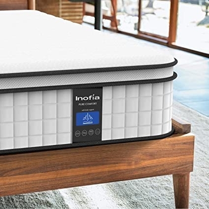 People recommend "Inofia Queen Mattress,10 Inch Cool Memory Foam Innerspring Hybrid Mattress in a Box, Breathable Comfortable Mattress for Sleep Supportive & Pressure Relief, Queen Size"