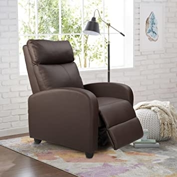 People recommend "Homall Single Recliner Chair Padded Seat PU Leather Living Room Sofa Recliner Modern Recliner Seat Club Chair Home Theater Seating (Brown)"