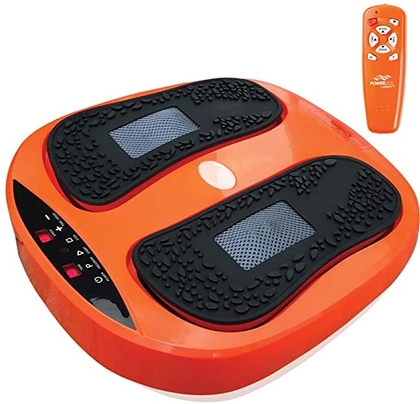 People recommend "Power Legs Vibration Plate Foot Massager Platform with Rotating Acupressure Heads Multi Setting Electric Foot Massager with Remote Control"