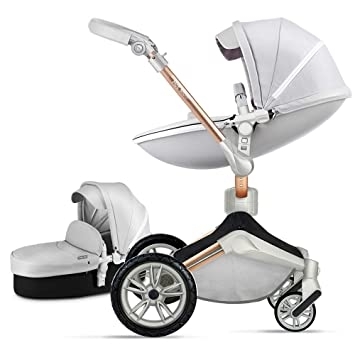 People recommend "Amazon.com : Baby Stroller 360 Degree Rotation Function, Hot Mom Baby Carriage Pu Leather Pushchair Pram 2020, Grey"