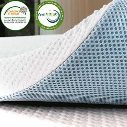 People recommend "subrtex 3 Inch Gel-Infused Memory Foam Bed Mattress Topper High Density Cooling Pad Removable Fitted Bamboo Cover Ventilated Design-10 Years Warranty (Queen)"