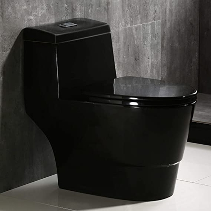 People recommend "Woodbridge Black B0941 Modern One Piece Toilet with Soft Closing Seat, Color "