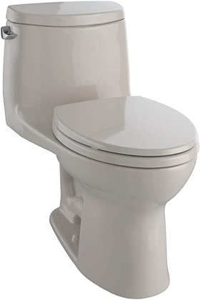 People recommend "Toto MS604114CEFG#03 UltraMax II One-Piece Elongated 1.28 GPF Universal Height Toilet, Bone"