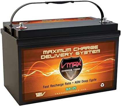 People recommend "Мmaxtanks VMAXSLR125 AGM 12V 125Ah SLA Rechargeable Deep Cycle Battery for Use with Pv Solar Panels Smart chargers, Wind Turbines and Inverters and Backup Power (12 Volt 125Ah Group 31 AGM)"