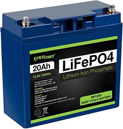 People recommend "ExpertPower 12V 20Ah Lithium LiFePO4 Deep Cycle Rechargeable Battery | 2500-7000 Life Cycles & 10-Year lifetime | Built-in BMS | Perfect for RV, Solar, Marine, Overland, Off-Grid Applications"